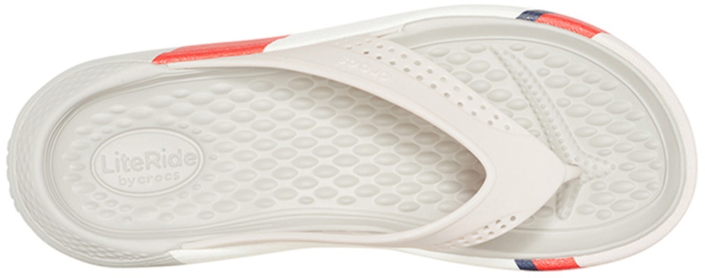 Crocs LiteRide Colorblock Slides 'White Red' 205625-6PL Purchase Crocs LiteRide Colorblock Slides 'White Red' 205625-6PL