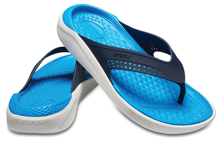 Shop Crocs LiteRide Flip ''Blau Weiß'' 205182-462