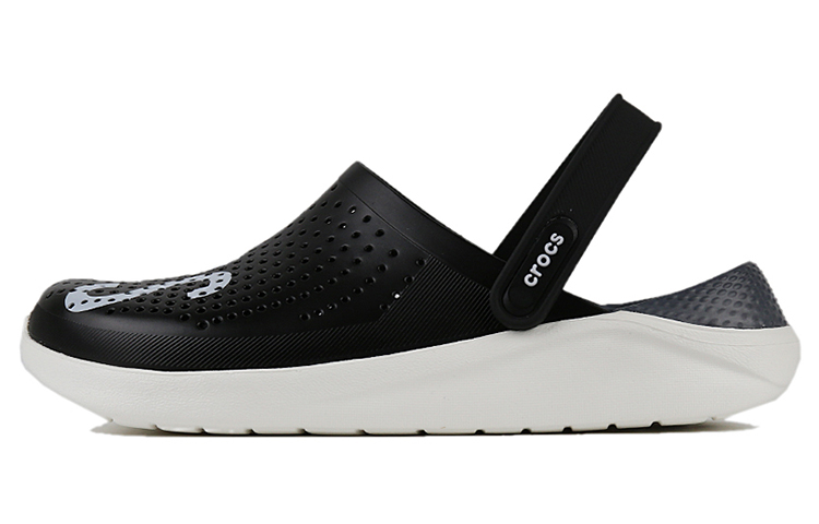 Buy Sandal Crocs LiteRide Logo Unisex Hitam 'Black White' dengan Desain Berongga 205893-066