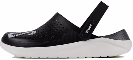 Crocs LiteRide LOGO Crocs Hollow Out Unisex Black Sandals 'Black White' 205893-066 Crocs LiteRide LOGO Crocs Hollow Out Unisex Black Sandals 'Black White' 205893-066