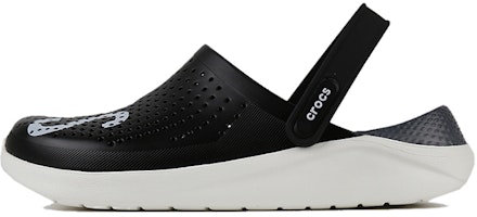 Crocs LiteRide LOGO Crocs Hollow Out Unisex Black Sandals 'Black White' 205893-066 Crocs LiteRide LOGO Crocs Hollow Out Unisex Black Sandals 'Black White' 205893-066