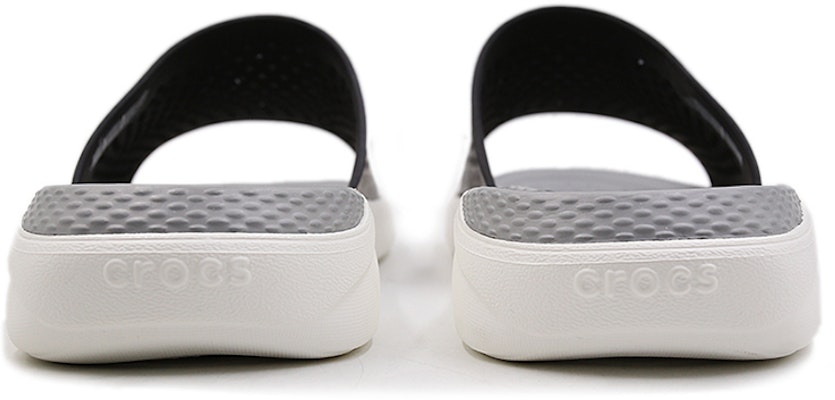 Crocs LiteRide LOGO Unisex Black Slippers 'Black White' 205562-066 Purchase Crocs LiteRide LOGO Unisex Black Slippers 'Black White' 205562-066