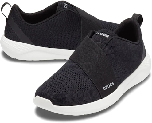 Crocs卡駱馳 LiteRide Modform Slip-On 輕便透氣減震 低幫 跑步鞋 男女同款 黑白 Shop Crocs卡駱馳 LiteRide Modform Slip-On 輕便透氣減震 低幫 跑步鞋 男女同款 黑白