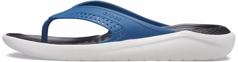 Crocs LiteRide Outdoor Beach Flip-Flops Black Blue 205182-4SB Crocs LiteRide Outdoor Beach Flip-Flops Black Blue 205182-4SB