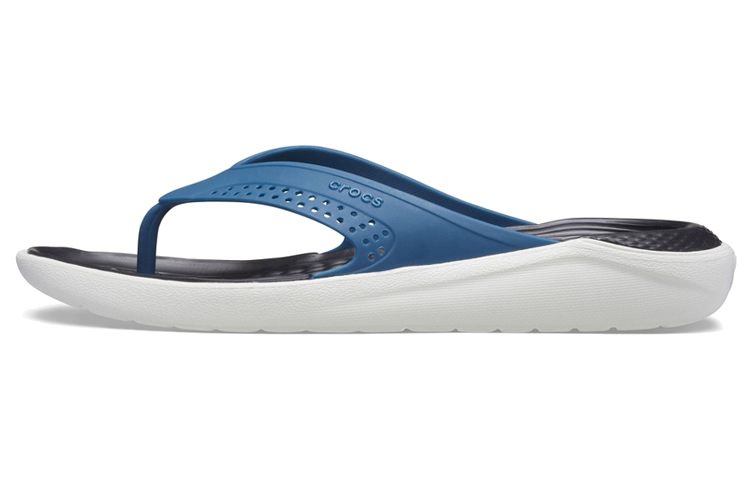 Crocs LiteRide Outdoor Beach Flip-Flops Black Blue 205182-4SB
