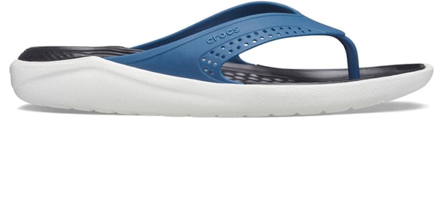 Crocs LiteRide Outdoor Beach Flip-Flops Black Blue 205182-4SB Order Crocs LiteRide Outdoor Beach Flip-Flops Black Blue 205182-4SB