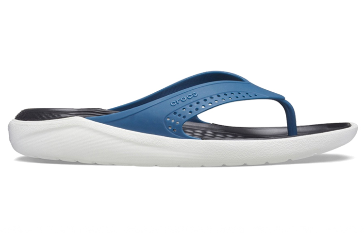 Order Crocs LiteRide Outdoor Beach Flip-Flops Black Blue 205182-4SB