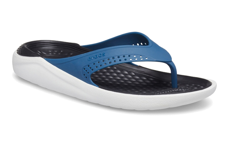 Lookbook Crocs LiteRide Outdoor Beach Flip-Flops Black Blue 205182-4SB