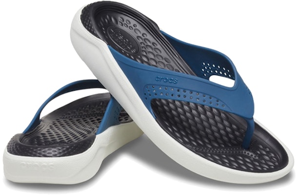 Crocs LiteRide Outdoor Beach Flip-Flops Black Blue 205182-4SB Shop Crocs LiteRide Outdoor Beach Flip-Flops Black Blue 205182-4SB