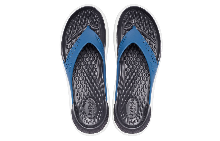 Purchase Crocs LiteRide Outdoor Beach Flip-Flops Black Blue 205182-4SB