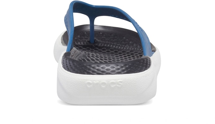 Crocs LiteRide Outdoor Beach Flip-Flops Black Blue 205182-4SB Details for Crocs LiteRide Outdoor Beach Flip-Flops Black Blue 205182-4SB