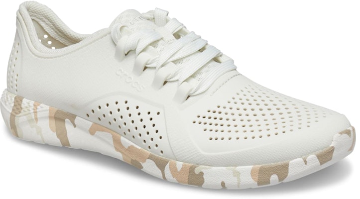 Crocs LiteRide Printed Camo Pacer Sneakers 'White Tan' 207286-1CN Lookbook Crocs LiteRide Printed Camo Pacer Sneakers 'White Tan' 207286-1CN