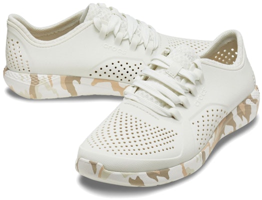 Crocs LiteRide Printed Camo Pacer Sneakers 'White Tan' 207286-1CN Shop Crocs LiteRide Printed Camo Pacer Sneakers 'White Tan' 207286-1CN