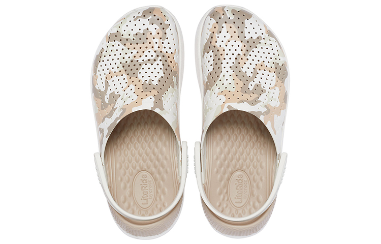 Shop Crocs LiteRide Shoe Camouflage Printing Sandals Beige 206491-1CN