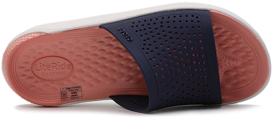 Crocs LiteRide Slide 'Navy Pink' 205183-4JG Shop Crocs LiteRide Slide 'Navy Pink' 205183-4JG