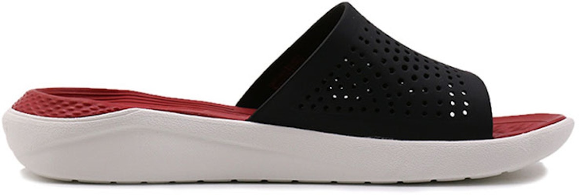 Crocs LiteRide Slides 'Red Black White' 205183-066 Order Crocs LiteRide Slides 'Red Black White' 205183-066