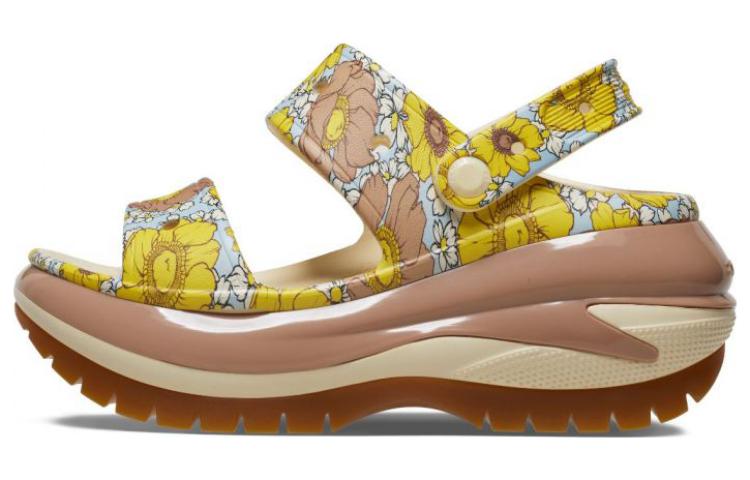 Crocs Mega Crush Retro Floral Sandals 'Vanilla Cork' 208966-1LQ
