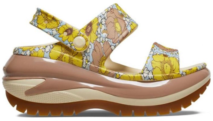 Crocs Mega Crush Retro Floral Sandals 'Vanilla Cork' 208966-1LQ Order Crocs Mega Crush Retro Floral Sandals 'Vanilla Cork' 208966-1LQ