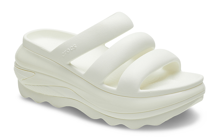 Lookbook Crocs卡駱馳 經典光輪一字涼拖鞋 女款 粉筆色