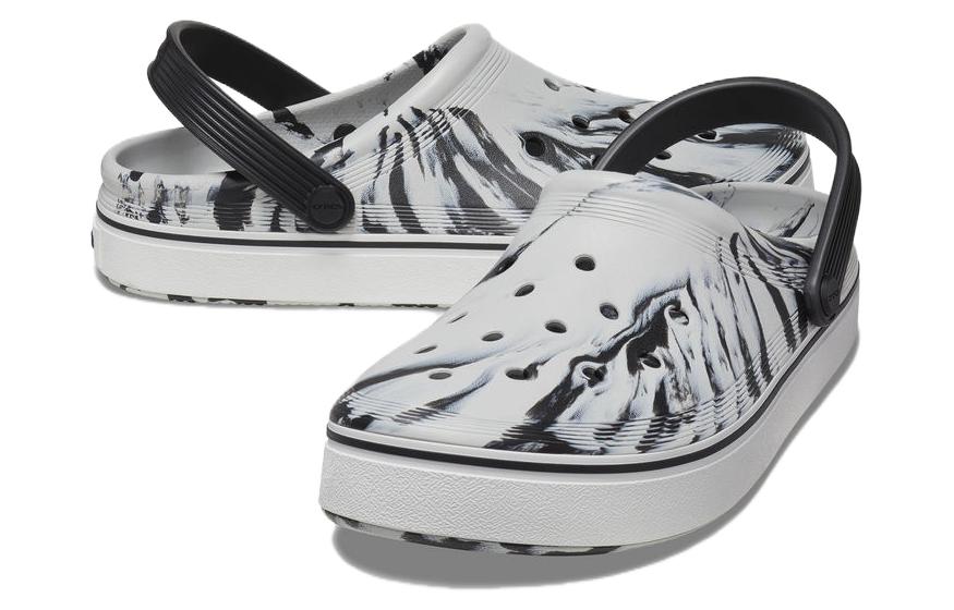 Lookbook Crocs Off Court Clogs 'Marble Putih Hitam' 208601-066