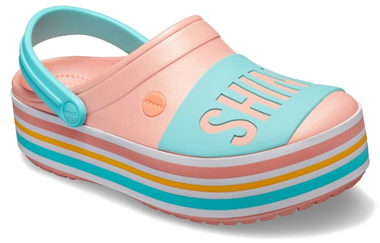 Order Crocs 坡跟大胆色彩蜜瓜色中性凉鞋 205699-737