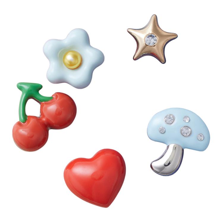 Crocs Puff Texture Zinc Alloy Shoe Charms Unisex Couple Style - Multicolor 10012934