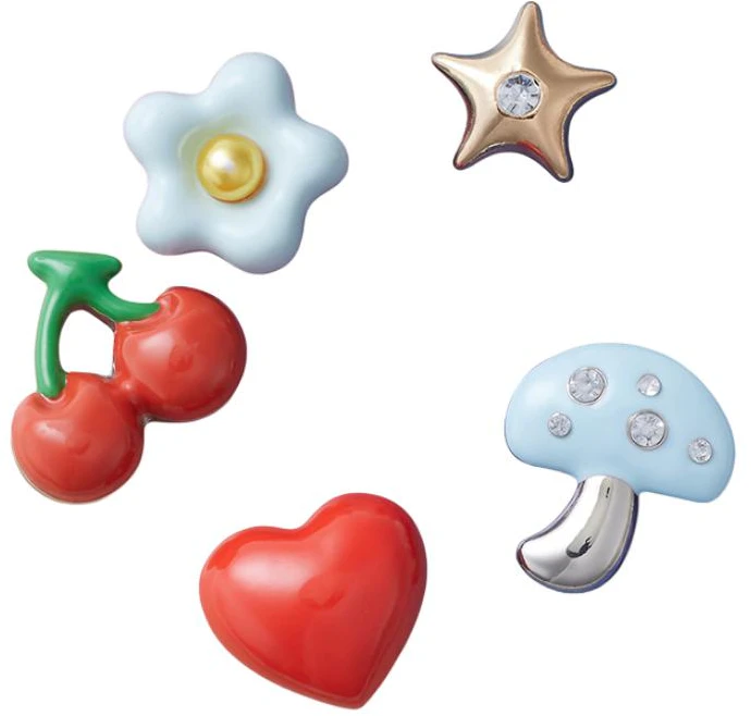 crocs-puff-texture-zinc-alloy-shoe-charms-unisex-couple-style-multicolor-10012934