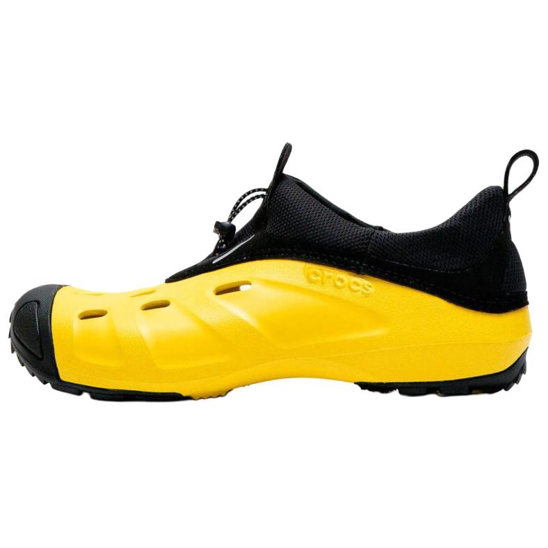 Crocs Quick Trail Low-Top Casual Shoes Black Yellow Fashion Comfort 209350-75Y
