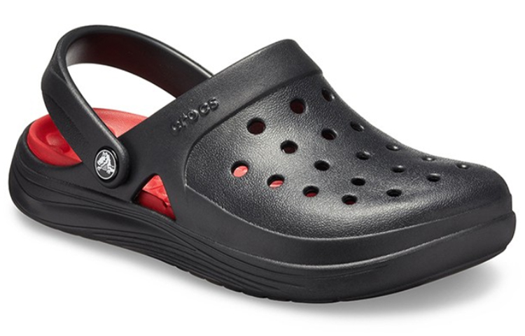 Order Crocs Reviva Beach Sandals Black Red 205852-0BU