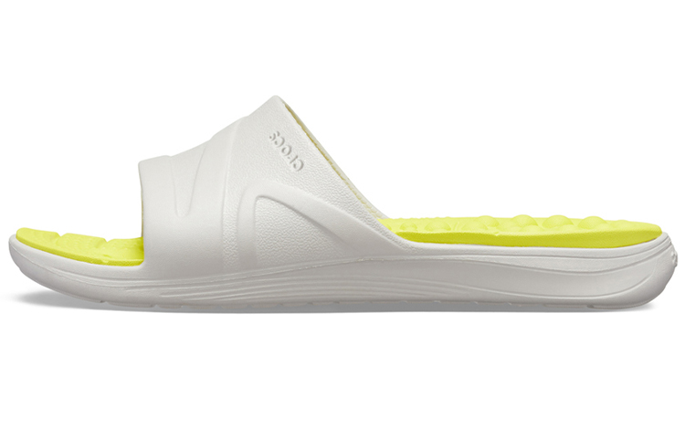 Crocs Reviva Broad Strap Round Toe Slides 'Yellow White' 205546-1CC