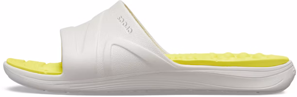Crocs Reviva Broad Strap Round Toe Slides 'Yellow White' 205546-1CC Crocs Reviva Broad Strap Round Toe Slides 'Yellow White' 205546-1CC