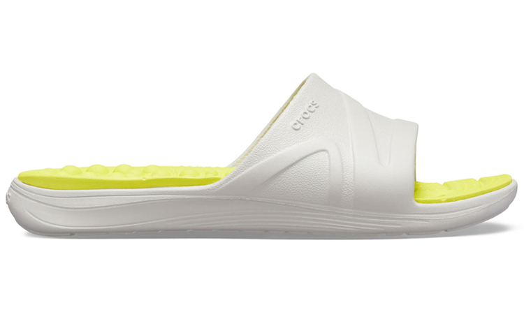 Order Crocs Reviva Broad Strap Round Toe Slides 'Yellow White' 205546-1CC