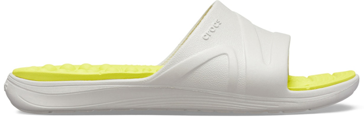 Crocs Reviva Broad Strap Round Toe Slides 'Yellow White' 205546-1CC Order Crocs Reviva Broad Strap Round Toe Slides 'Yellow White' 205546-1CC