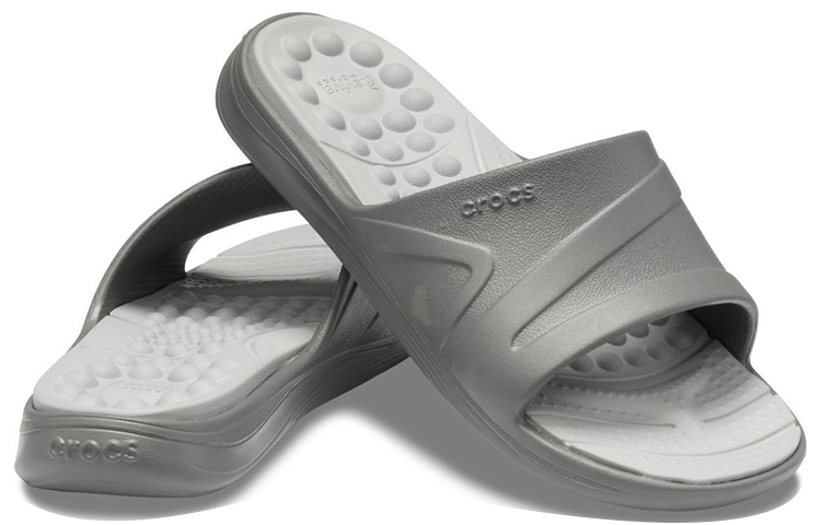 Shop Crocs Reviva Cozy Rutschfeste Sport Hausschuhe Unisex Grau. 205546-0DV