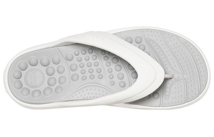 Shop Crocs Reviva Flip-Flops Beige 205545-1CR