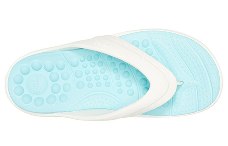 Shop Crocs Reviva Flip-Flops Blue White 205545-18B