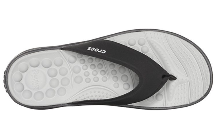 Shop Crocs Reviva Flip-Flops White Black 205715-060