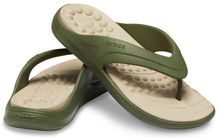 Shop Crocs Reviva Flip 'Military Green' 205545-3TQ