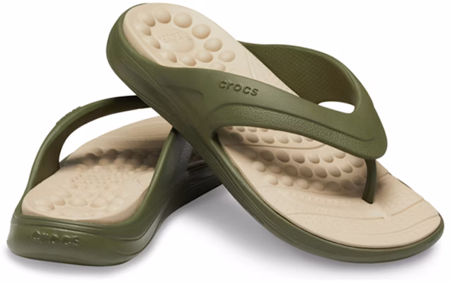 Crocs Reviva Flip 'Military Green' 205545-3TQ Shop Crocs Reviva Flip 'Military Green' 205545-3TQ