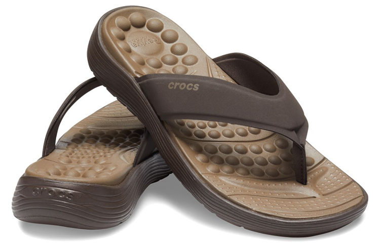 Shop Crocs Reviva Flip Flops 'Brown Espresso' 205715-22Z
