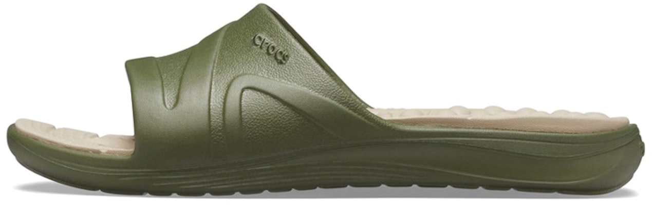 Crocs Reviva Slides 'Olive Green' 205546-3TQ Buy Crocs Reviva Slides 'Olive Green' 205546-3TQ