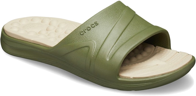 Crocs Reviva Slides 'Olive Green' 205546-3TQ Lookbook Crocs Reviva Slides 'Olive Green' 205546-3TQ