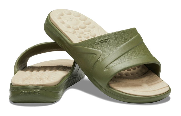 Shop Crocs Reviva Slides 'Olive Green' 205546-3TQ