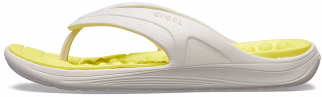 Crocs Reviva Stylish Upper Round Toe Flip Flops 'White Yellow' 205545-1CC Crocs Reviva Stylish Upper Round Toe Flip Flops 'White Yellow' 205545-1CC