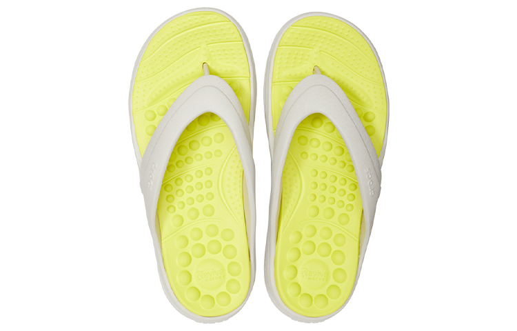 Purchase Crocs Reviva Stylish Upper Round Toe Flip Flops 'White Yellow' 205545-1CC