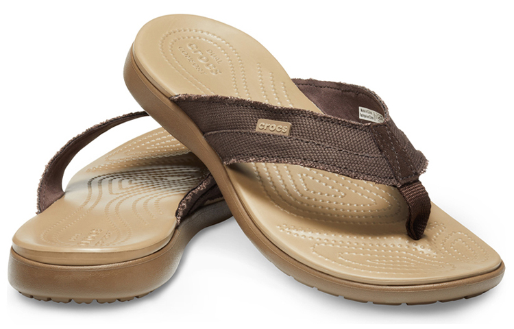 Shop Crocs Santa Cruz 'Brown Casual Flip-Flop' 205612-22Y