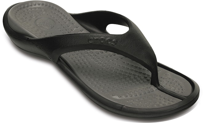 Crocs Soft Sole Cozy Flip-Flops Unisex Hitam Kelabu 10024-05M Shop Crocs Soft Sole Cozy Flip-Flops Unisex Hitam Kelabu 10024-05M