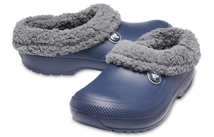 Shop Crocs Stay Warm Cozy Wear-Resistant Sports Unisex Blue Sandals 204563-4HE