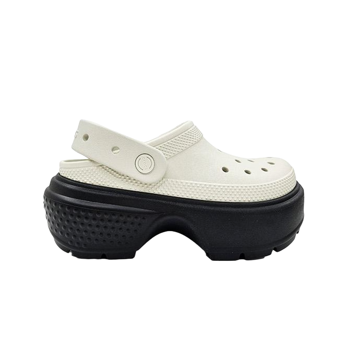Crocs Stomp Clog Linen White Black 209347-1HR