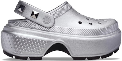 Crocs Stomp Clog Metallic Silver 210362-040 Crocs Stomp Clog Metallic Silver 210362-040
